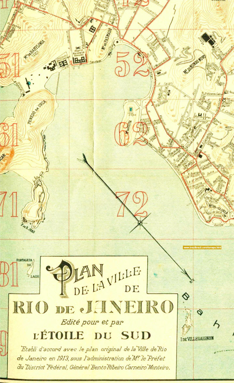 Mapa da futura região da Urca - 1913