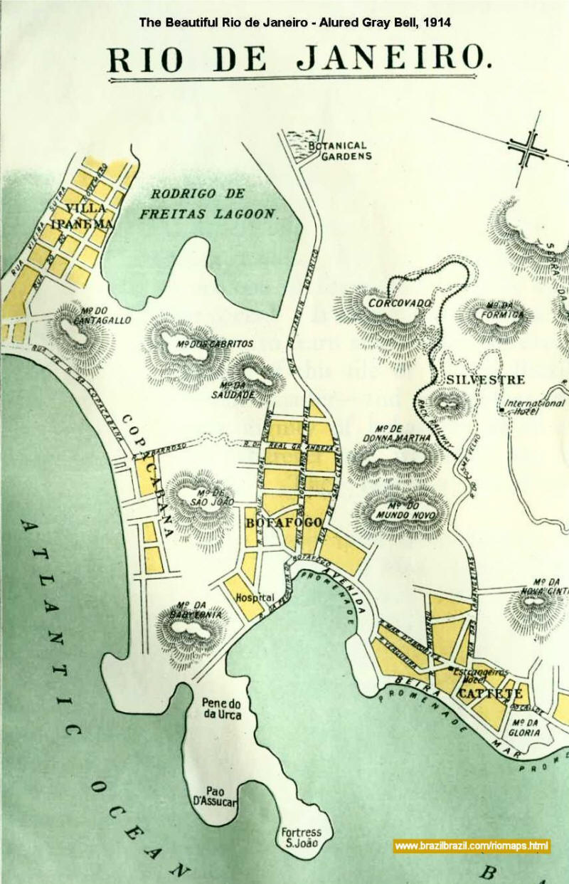 Mapa da região da Urca - 1914