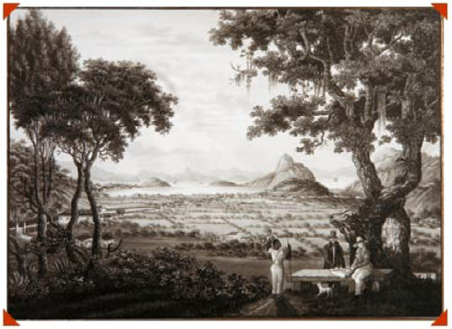 Botafogo e caminho de S�o Clemente - Karl Robert von Planitz - 1840